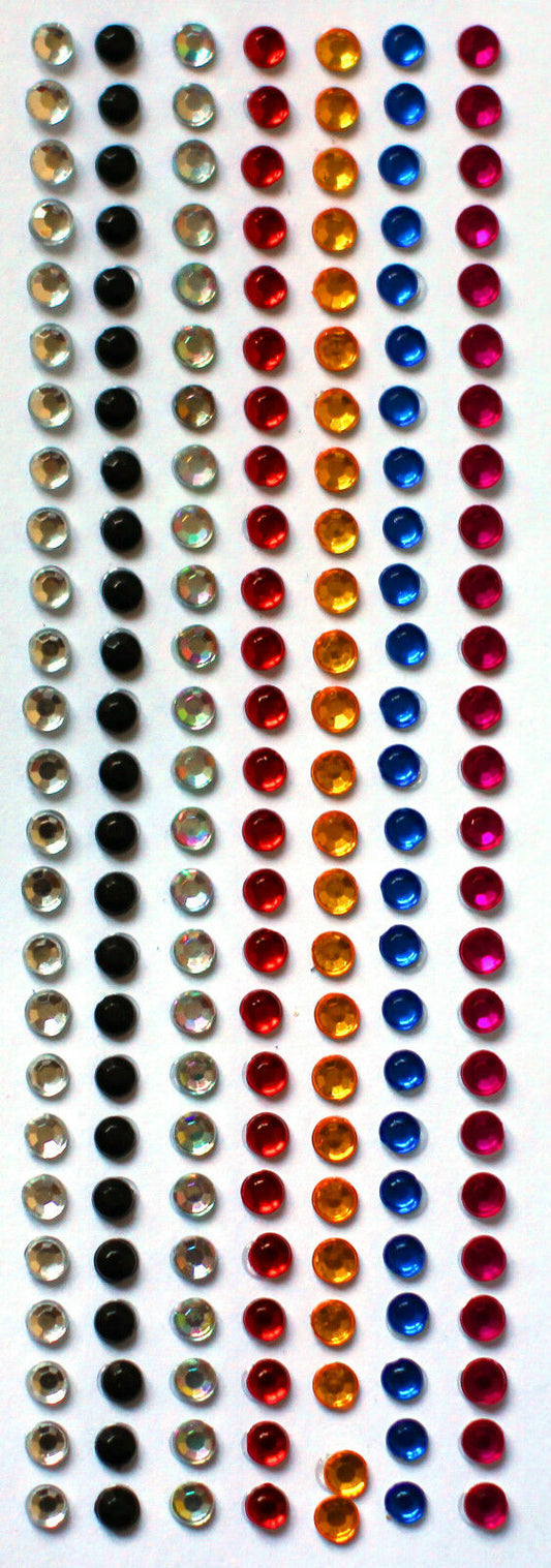Self Adhesive Stick On Diamante Flat Back Rhinestone Gems Multi Colour Art Craft