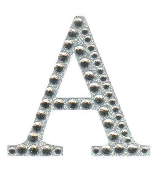 Large Self-Adhesive 5cm Diamante & Glitter Single Letter Alphabet Sticker Craft