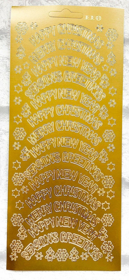 Arched Christmas Greetings Peel Off Sticker Sheet for Cardmaking & Scrapbooking