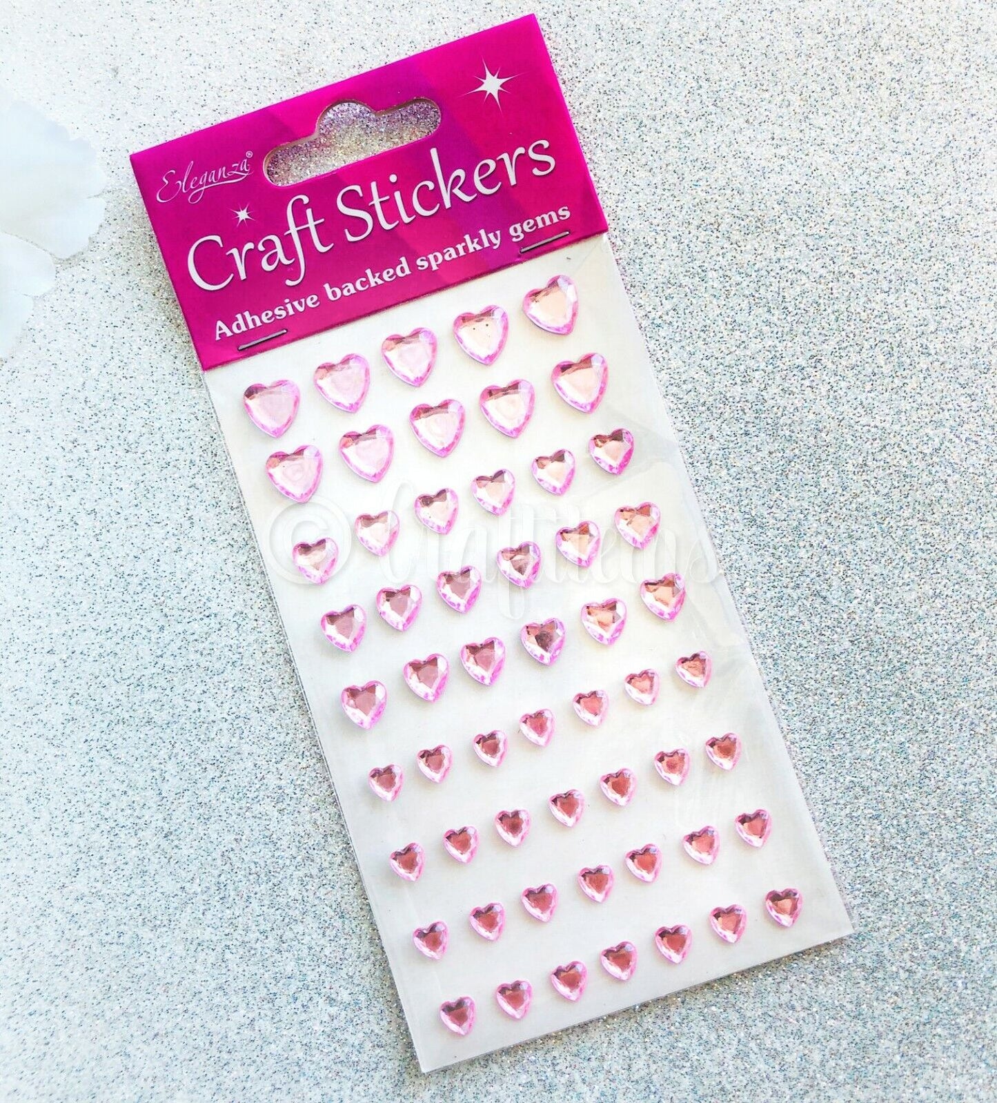 Heart Diamante Stickers Self Adhesive Stick On Gems DIY Card Crafts Rhinestone