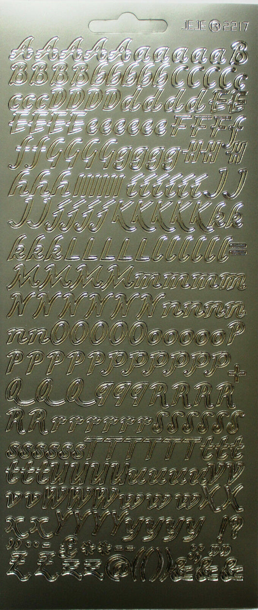 Mixed Italic Alphabet Letters Peel Off Sticker Sheet For Card Making Craft
