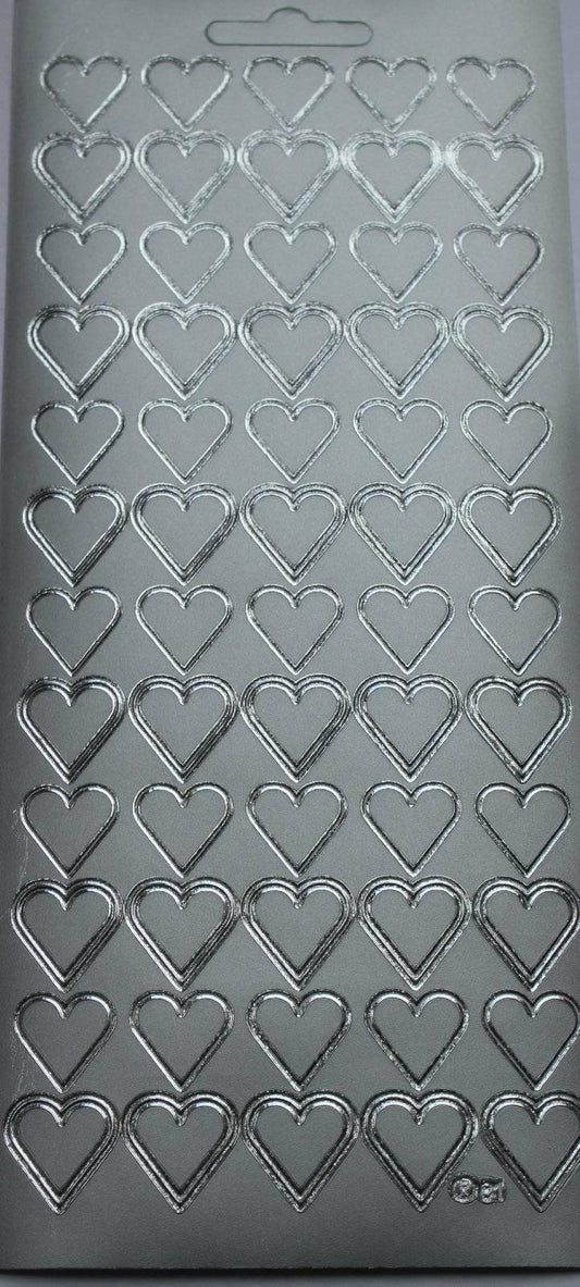 60 Plain Hearts Peel Off Single Sticker Sheet For Card Making Craft Weddings