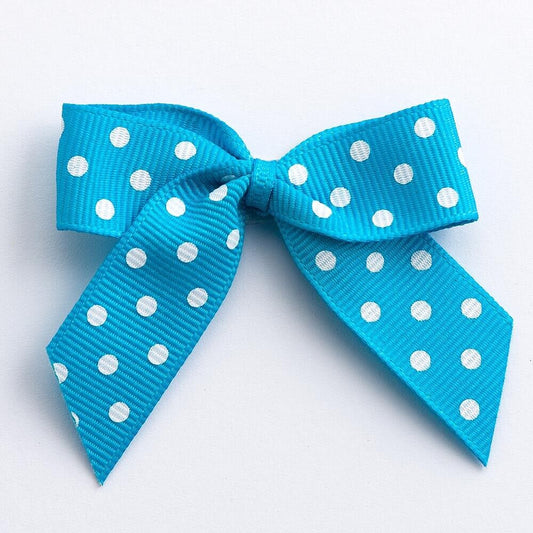 Polka Dot Grosgrain Bows 5cm Wide 15mm Ribbon Self Adhesive For Easter Crafts