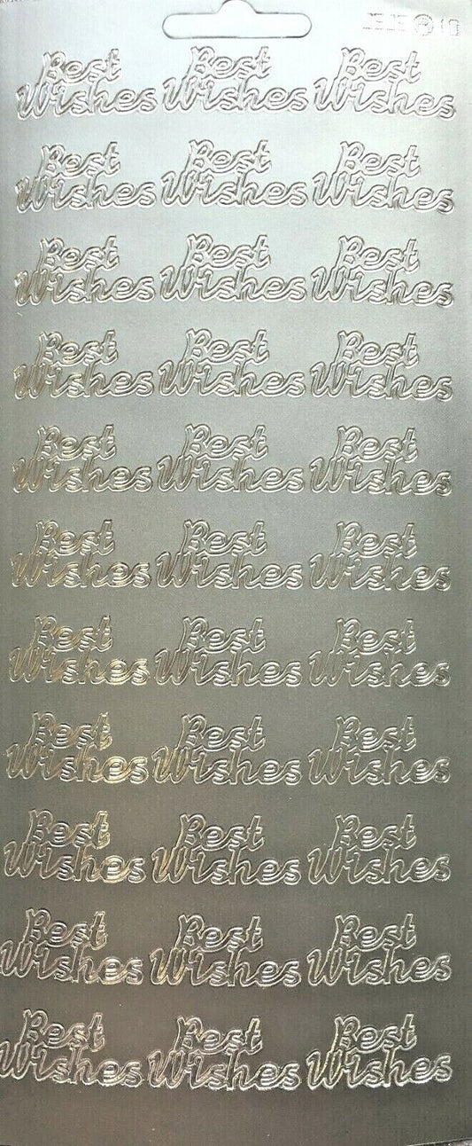 Best Wishes Italic Peel Off Sticker Sheet Birthday Card Making Scrapbook Craft