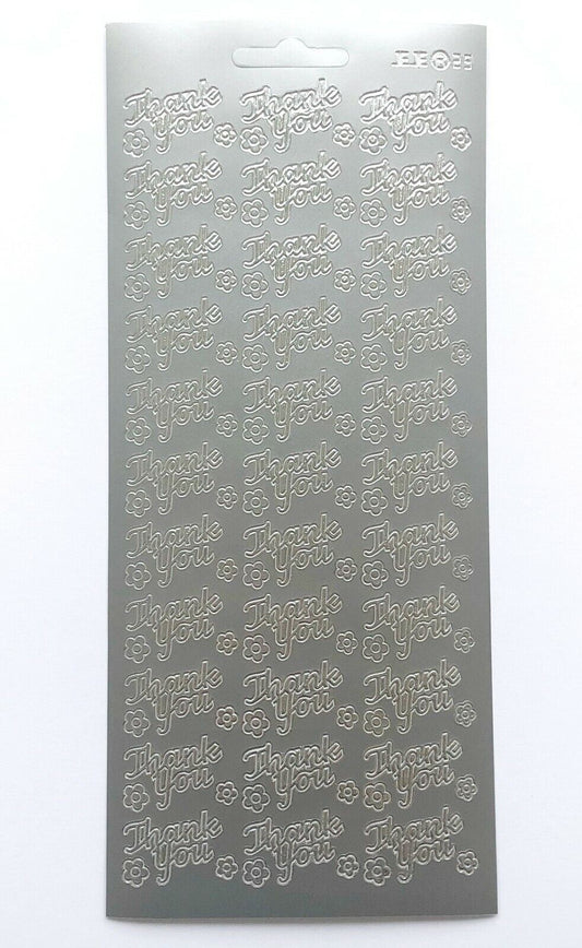 Thank You Peel Off Sticker Sheet Greetings For Card Making Craft And Gifts DIY