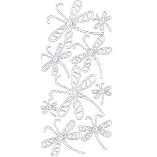 Assorted Dragonfly Peel Off Outline Sticker Sheet For Card Making Craft