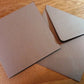 5 x 5" Square Kraft Card Blanks 280gsm Envelopes 120gsm For Wedding Invitations