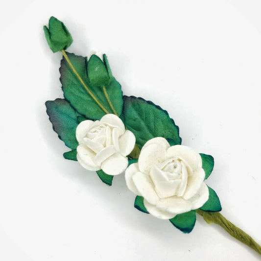 Mulberry Paper Rose Flowers Mini Floral Spray Card Embellishments Art Crafts DIY