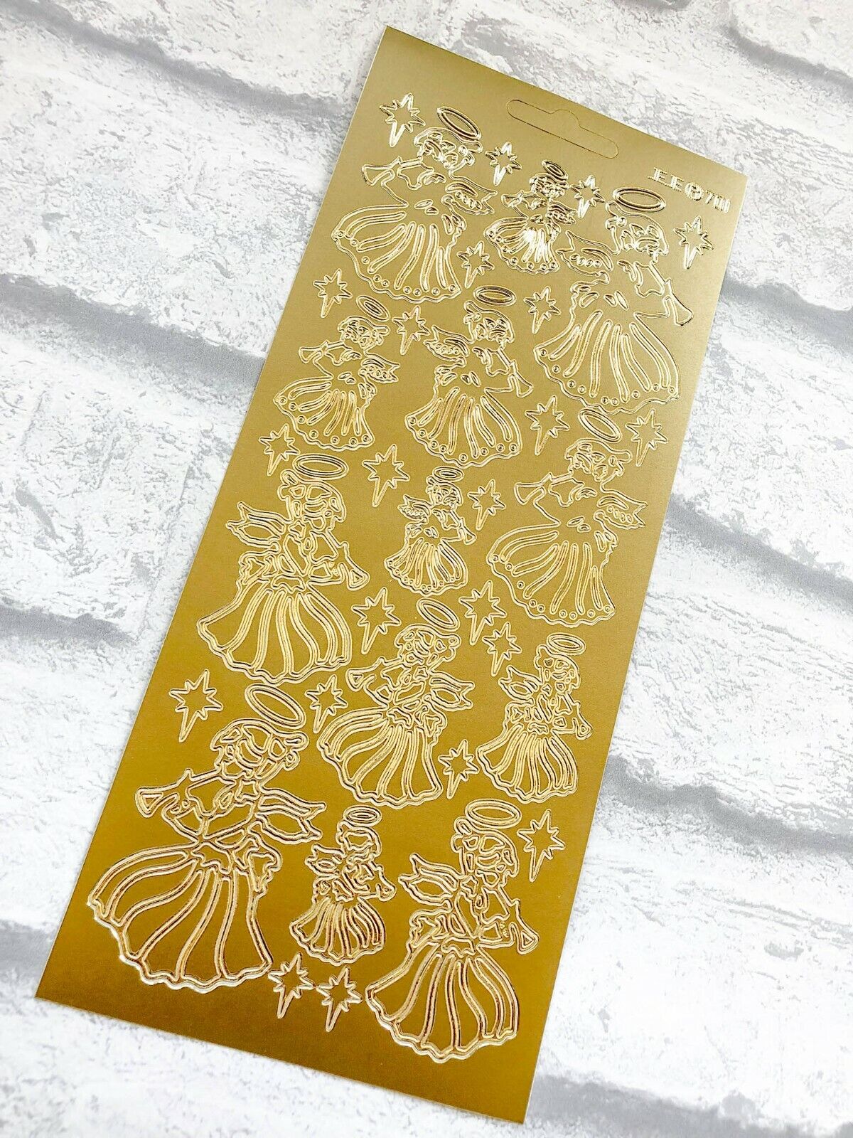 Christmas Peel Off Stickers Traditional Angels & Stars Sticker Sheet For Christmas Card Making Craft