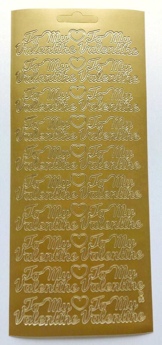 Valentines Peel Off Stickers To My Valentine Self Adhesive Card Crafts DIY