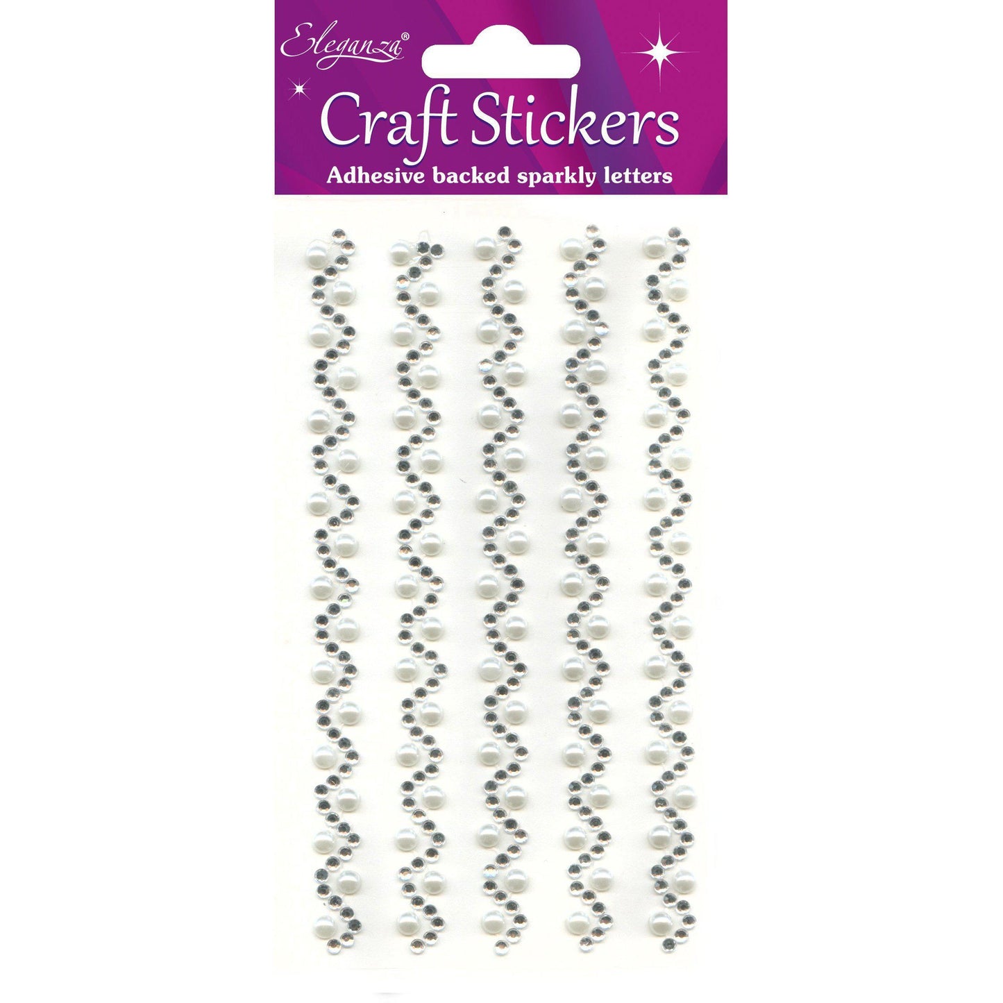 Eleganza Self-Adhesive Pearl & Rhinestone Boarder Stickers-The Creative Bride