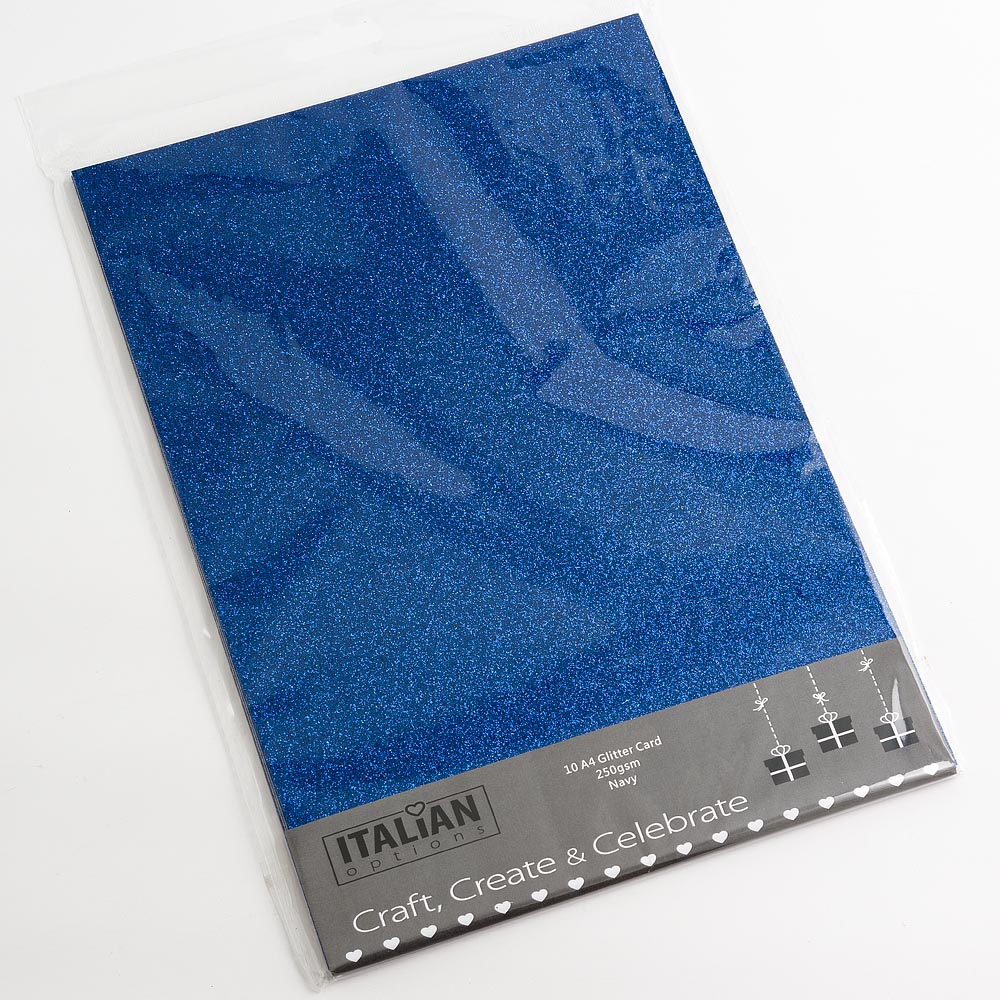 navy blue A4 non-shed glitter card sheets for creating handmade wedding invitations and craft projects