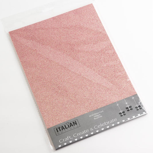 rosepink A4 non shed glitter card sheets for creating handmade wedding invitations and craft projects