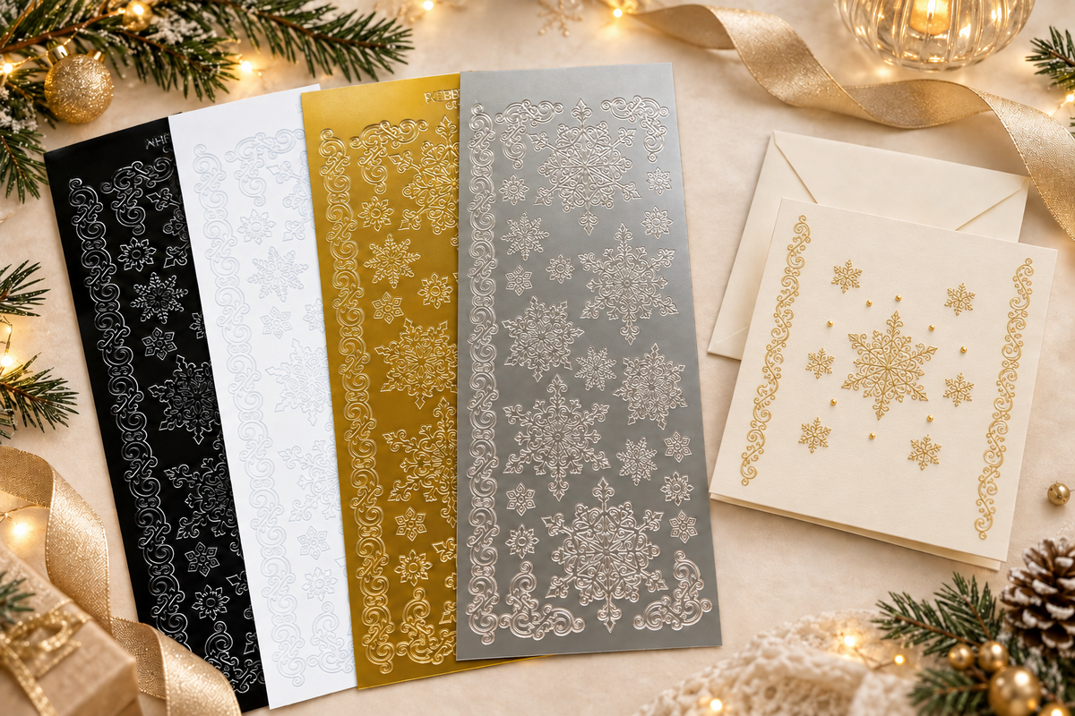 Gold and silver Christmas peel off stickers for card making