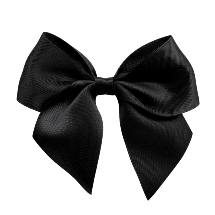 Black satin self adhesive ribbon bow 