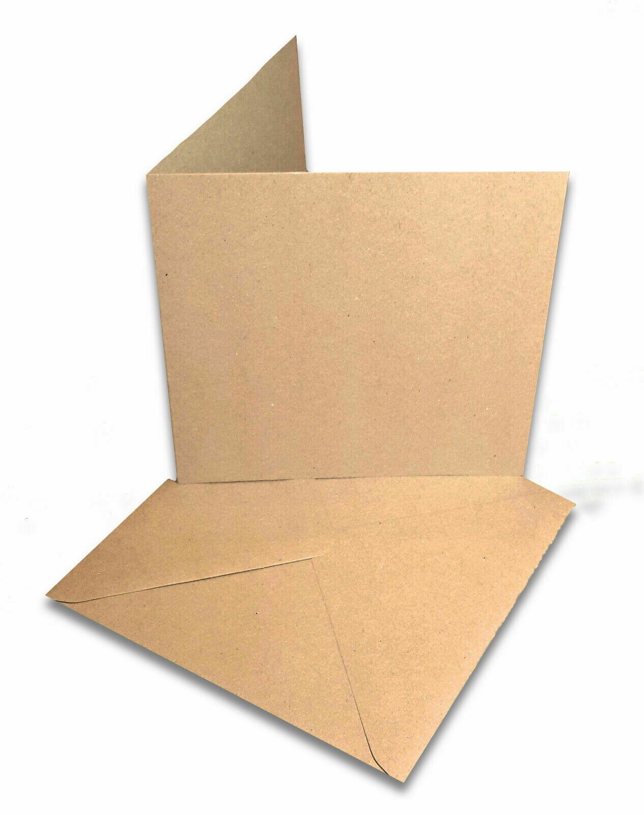 5 x 5 square kraft card blank with matching brown envelope