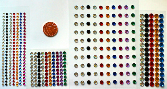 Self Adhesive Stick On Diamante Flat Back Rhinestone Gems Multi Colour Art Craft