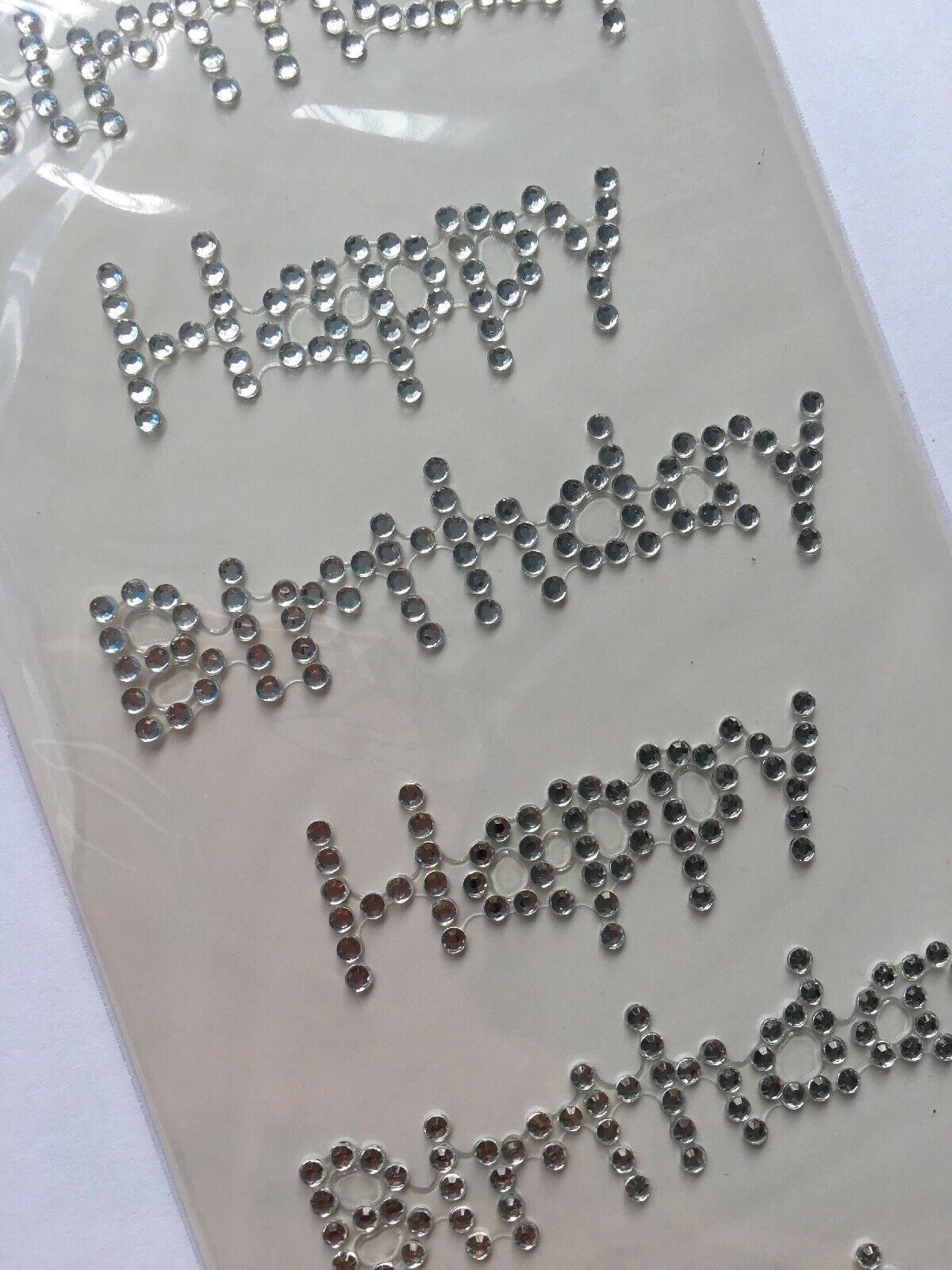 Happy Birthday Diamante Gem Stickers Self Adhesive For Card Making Art & Craft