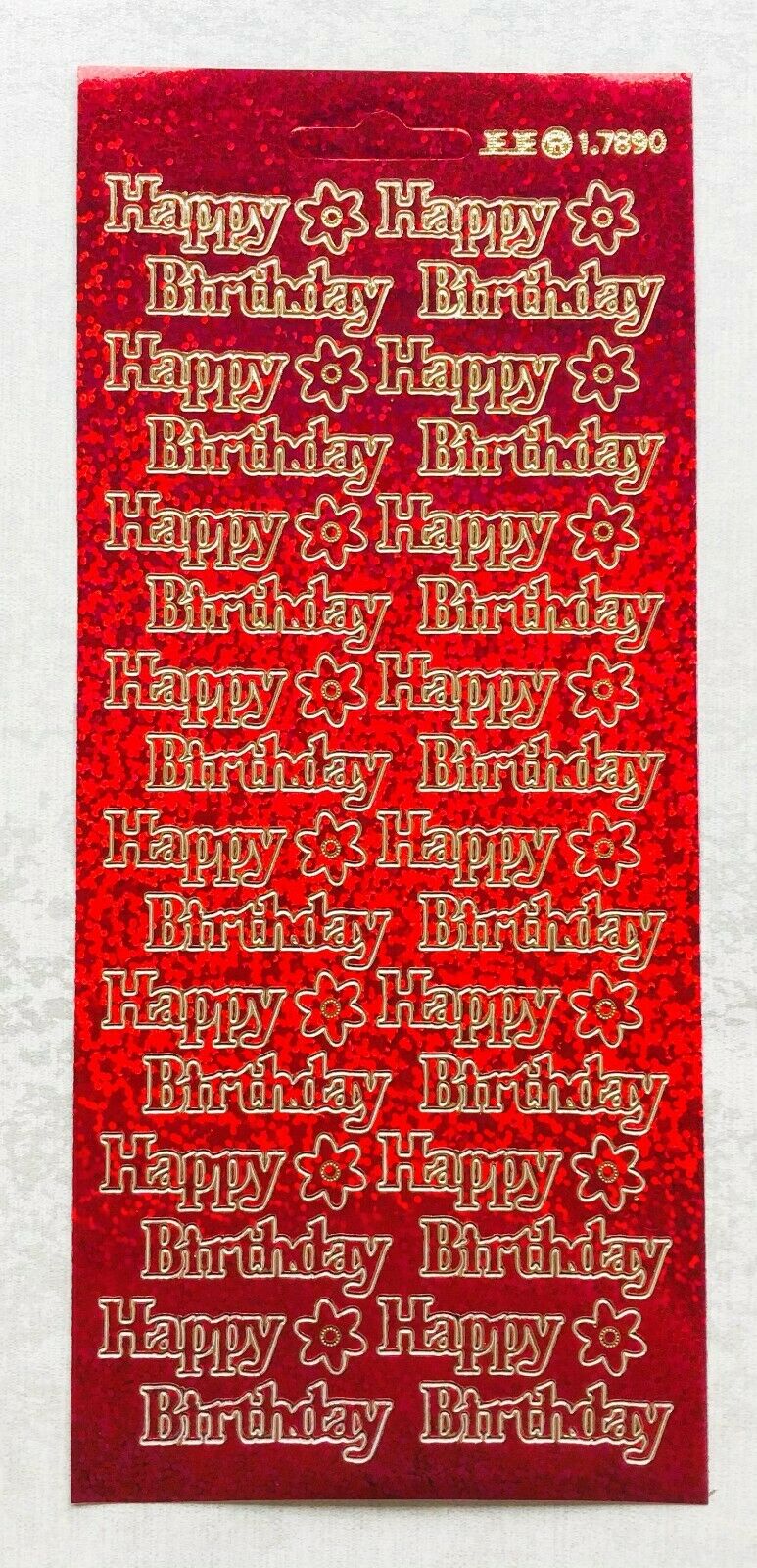 Happy Birthday Peel Off Sticker Sheet For Card Making Craft Diamond Sparkle
