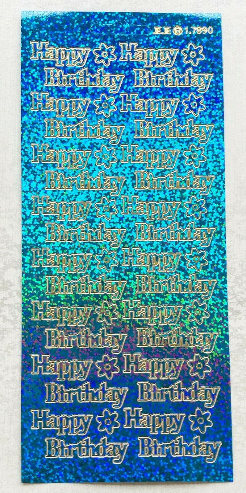 Happy Birthday Peel Off Sticker Sheet For Card Making Craft Diamond Sparkle