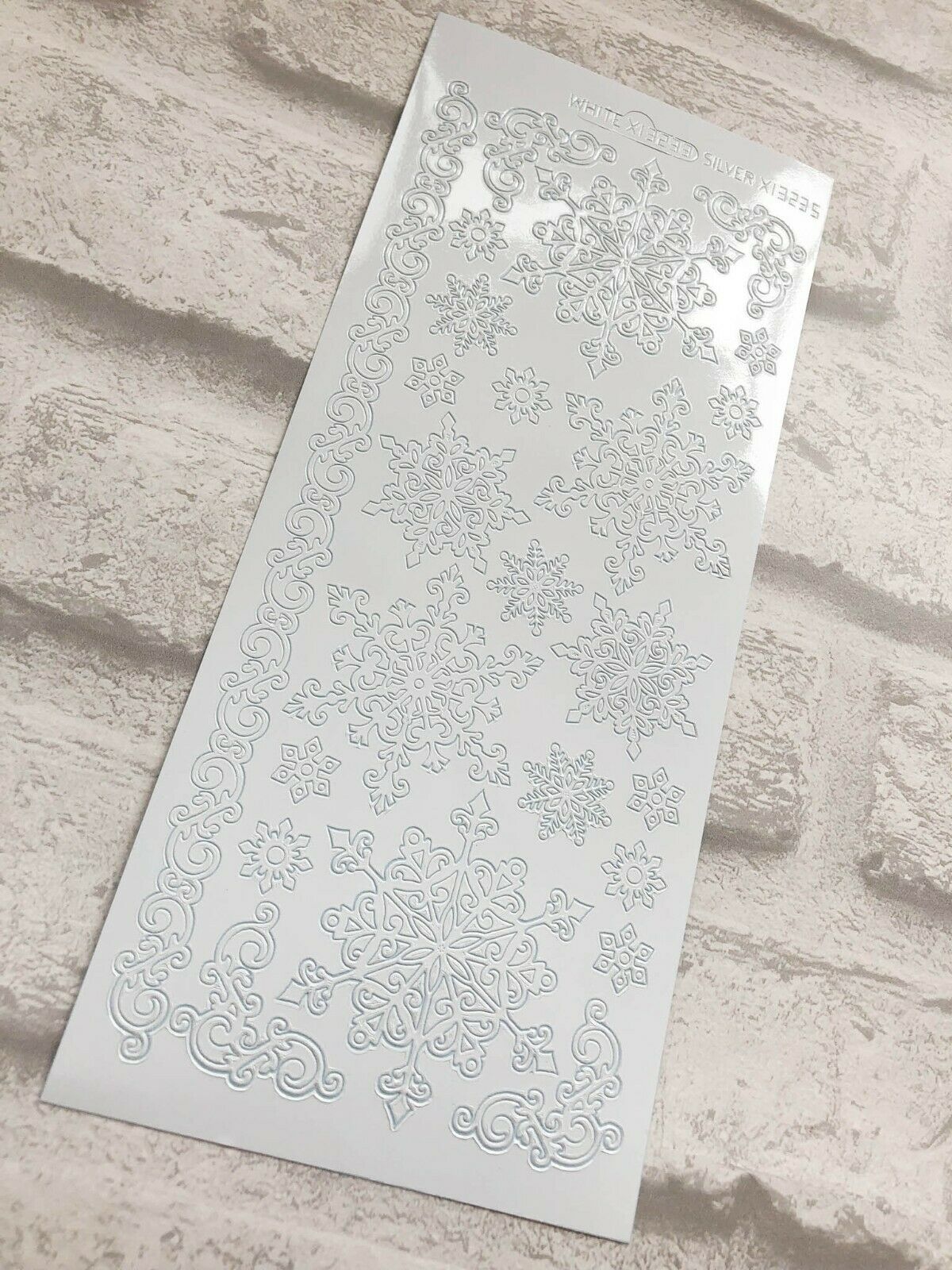 Christmas Snowflakes Borders Assorted Colours Card Craft Peel Off Stickers