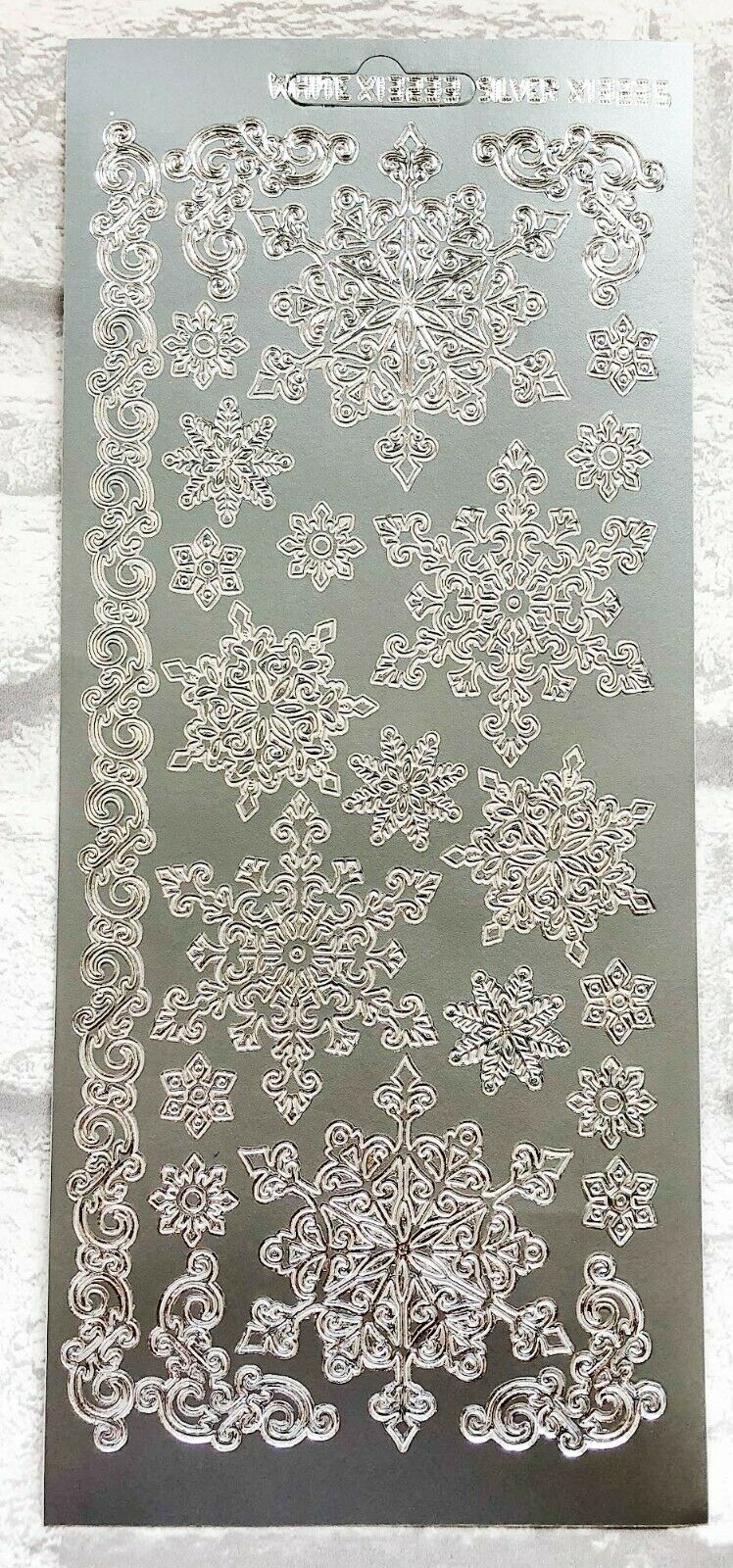 Christmas Snowflakes Borders Assorted Colours Card Craft Peel Off Stickers