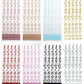 Small Glitter Number Sticker Sheet For Card Making Craft Italic Font 15mm High