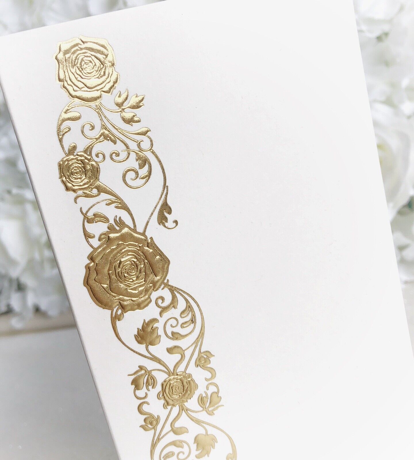 10 DL Luxury Gold Foiled Rose Ivory Wedding / Party Card Craft Blanks Envelopes
