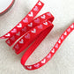 Heart Grosgrain Ribbon Red Pink Graphic Print 1cm Wide Gift Wrap Crafts DIY Love