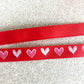 Heart Grosgrain Ribbon Red Pink Graphic Print 1cm Wide Gift Wrap Crafts DIY Love
