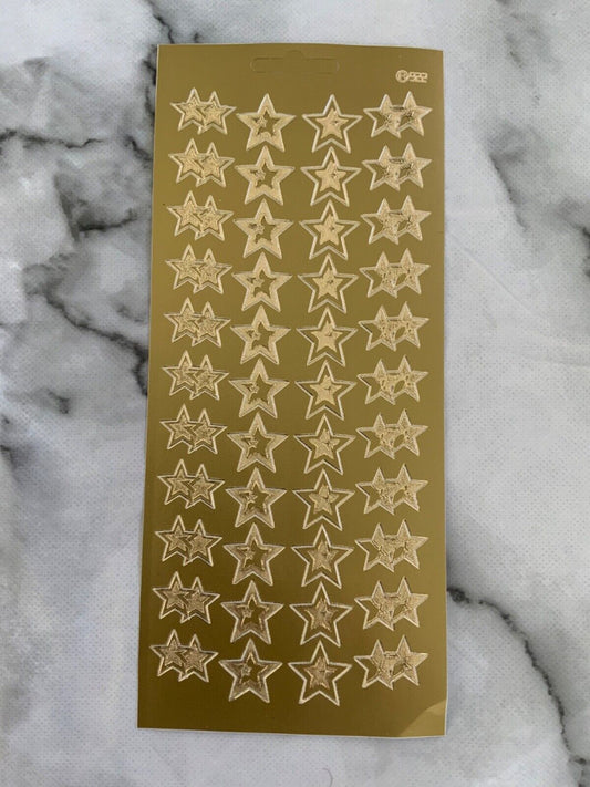 Christmas Stars Peel Off Sticker Sheet Two Tone Effect  Card Making Craft