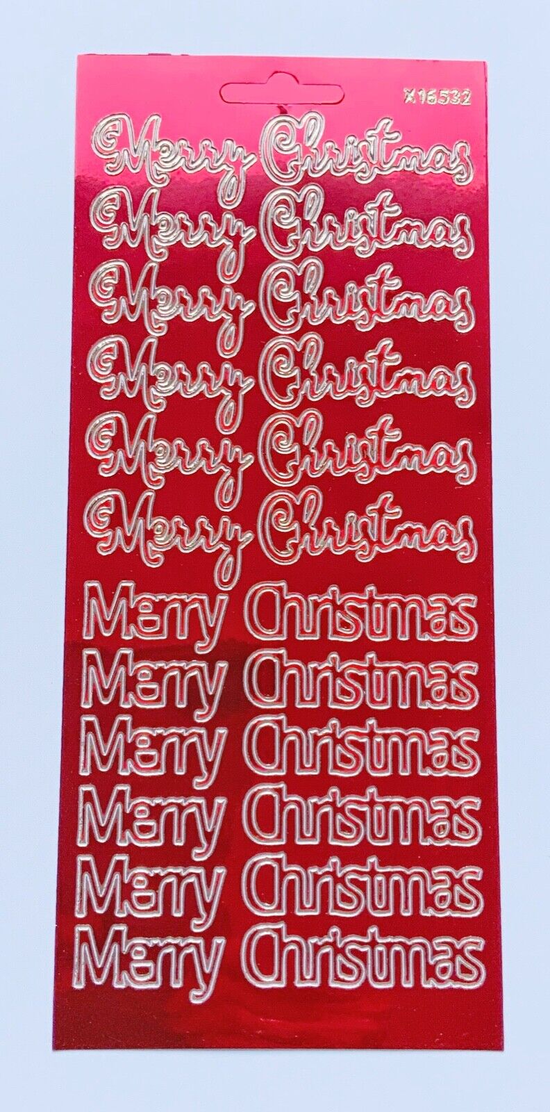 Merry Christmas Mirror Peel Off Sticker Sheet For Card Making Scrapbook Craft