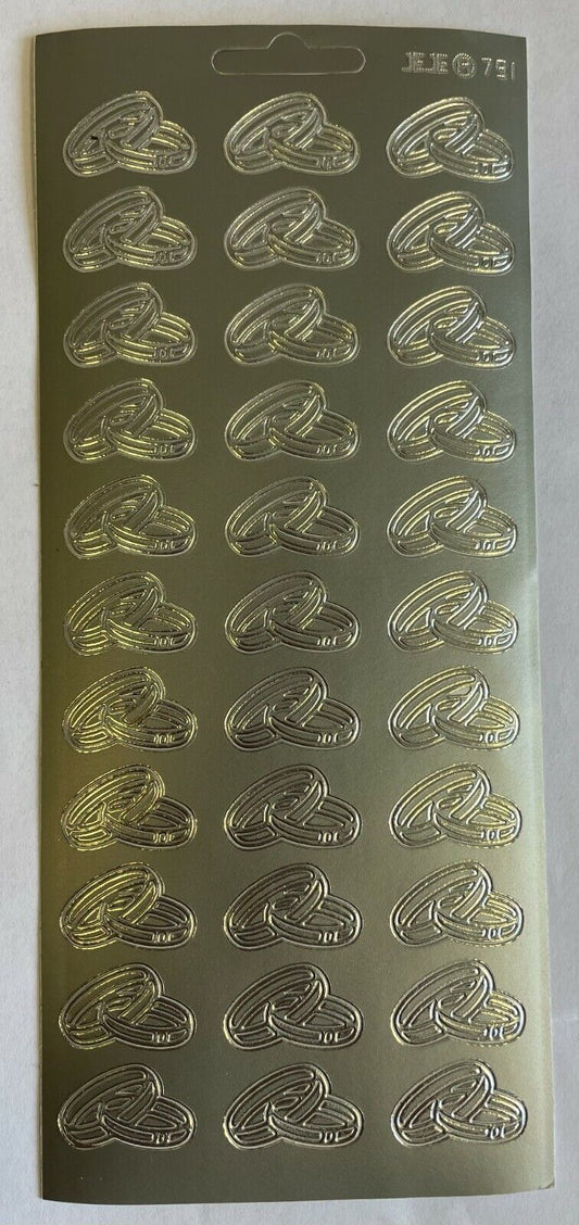 Wedding Ring Peel Off Sticker Sheet / Invitation Envelope Seal For DIY Invites
