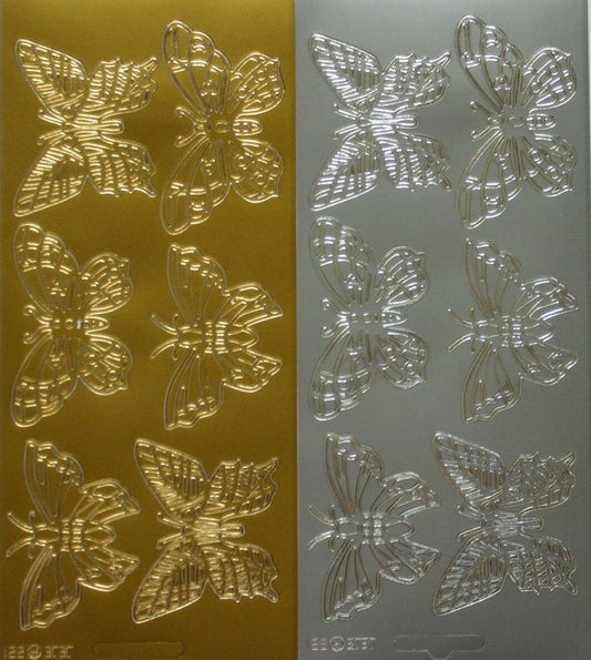 Large Butterfly Peel Off Sticker Sheet For Card Making Craft Choice Of Colours