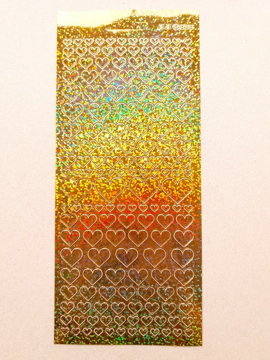 Valentines Heart Peel Off Sticker Sheet Stick On Diamond Sparkle Love Hearts