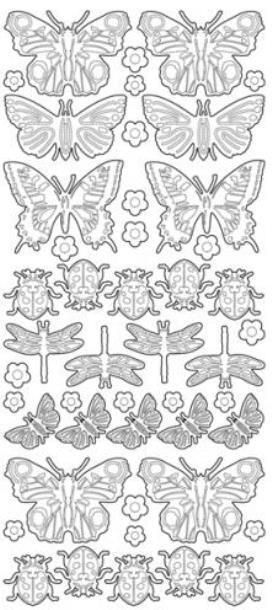 Butterflies Ladybirds & Dragonflies Mixed Peel Off Sticker Sheet Card Art Craft