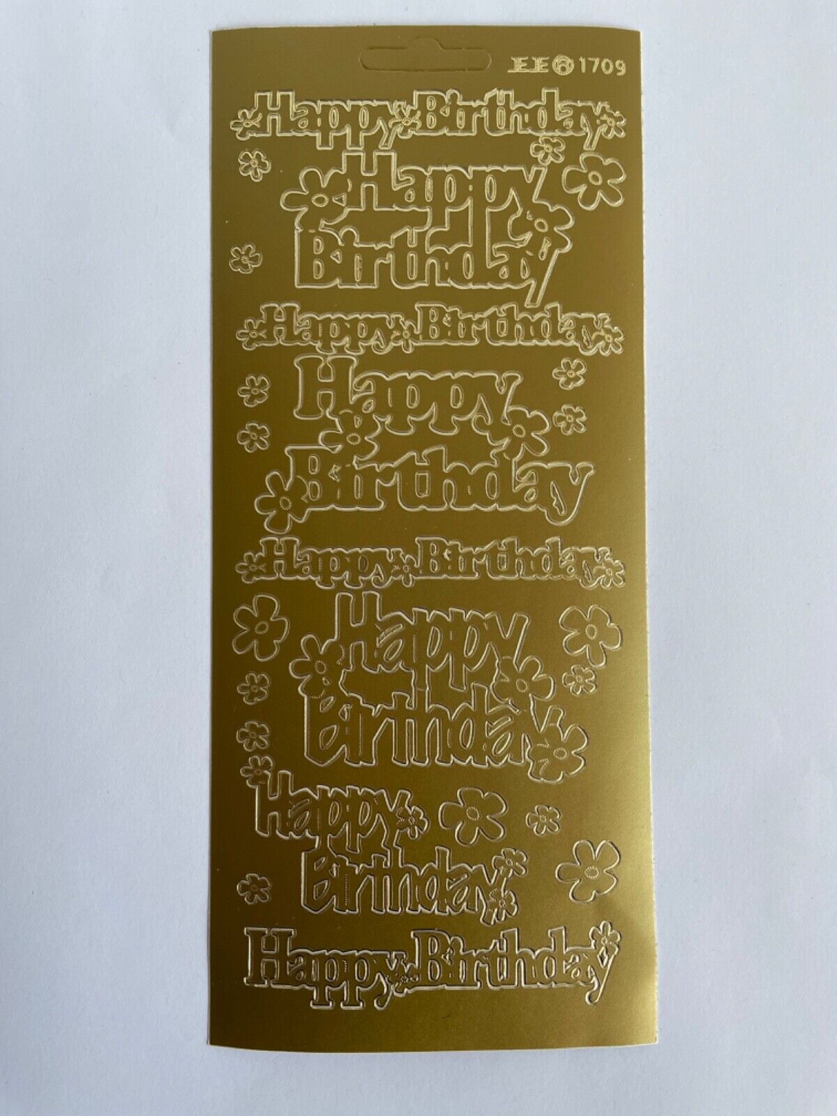 Happy Birthday Peel Off Sticker Sheet Large Greetings Flowers Card Making Craft