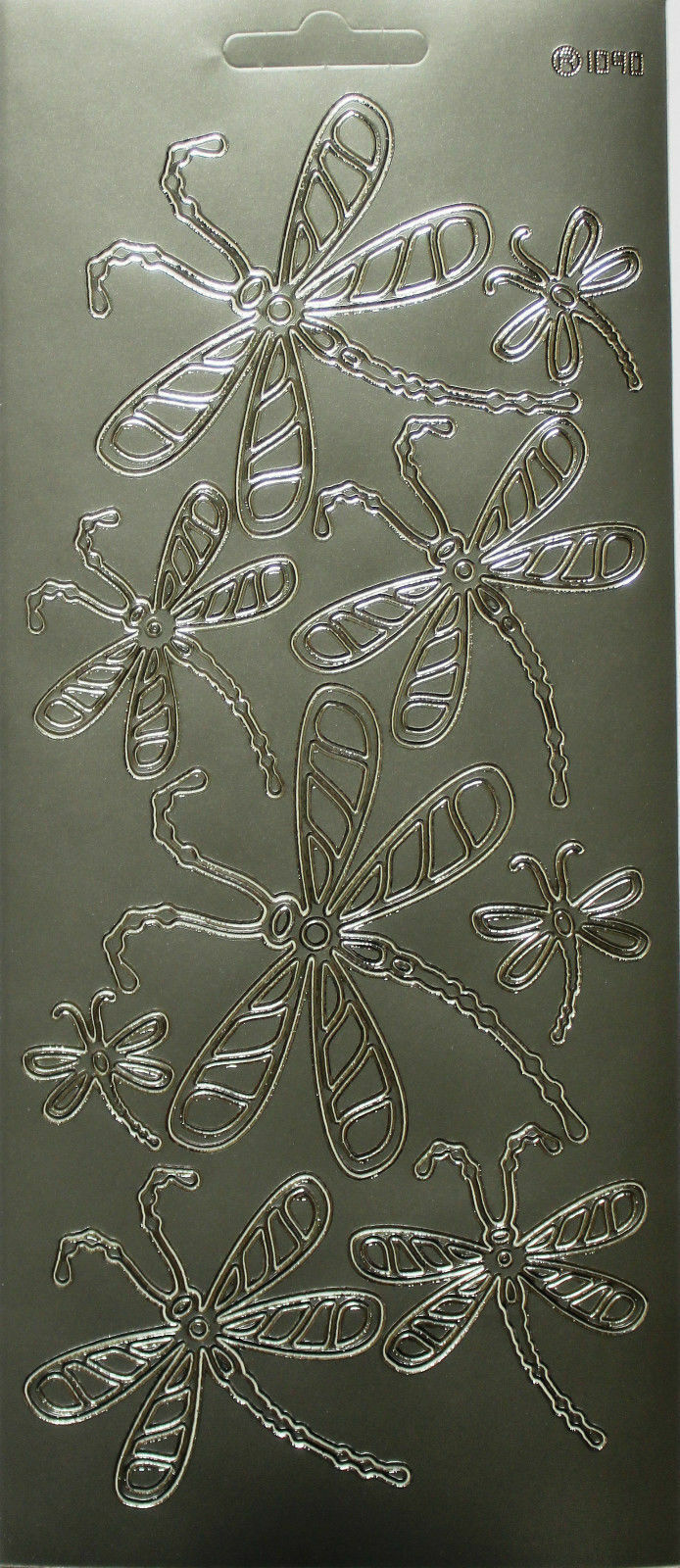 Assorted Dragonfly Peel Off Outline Sticker Sheet For Card Making Craft