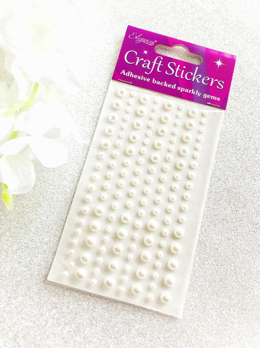 Self Adhesive Pearl Gems Stick On Stickers For DIY Card Making Arts Crafts