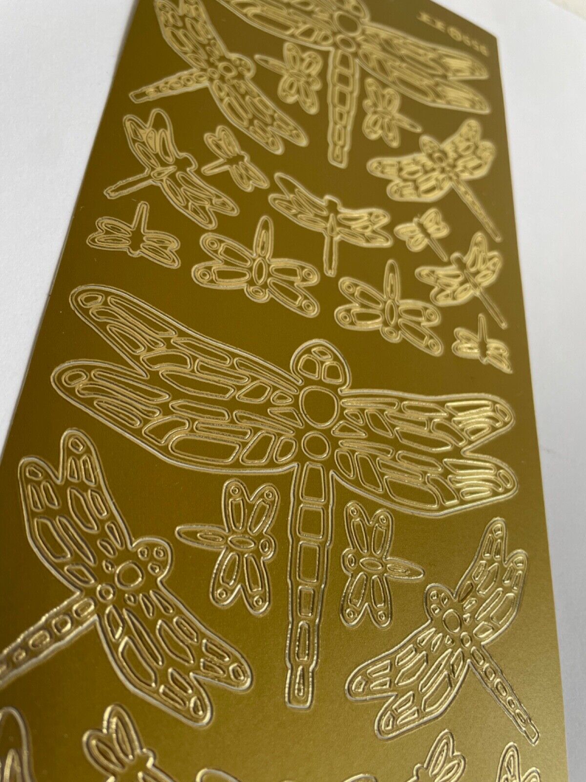 Dragonfly Peel Off Sticker Sheet 28 Assorted Stickers For Card Making Art Craft