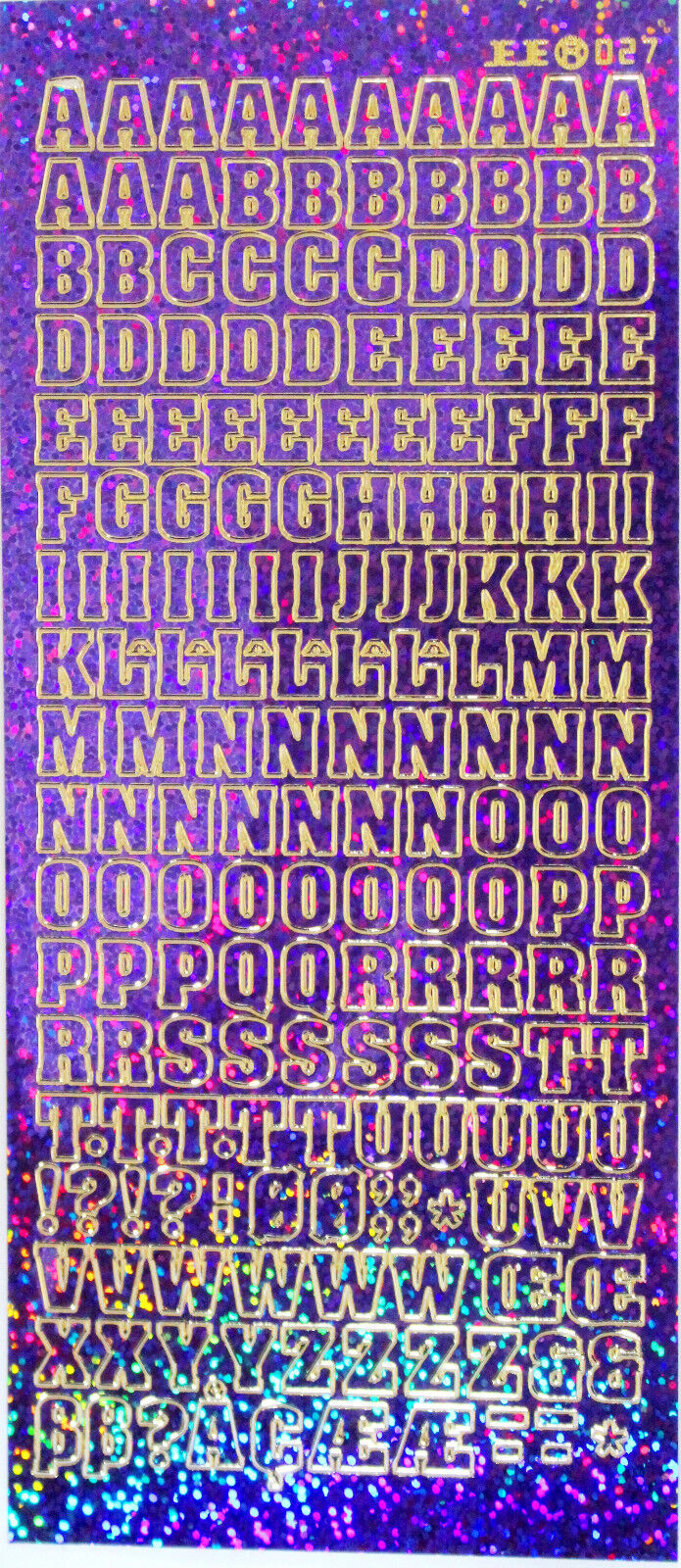 Diamond Sparkle Alphabet Letters Peel Off Sticker Sheet Card Making Art & Craft