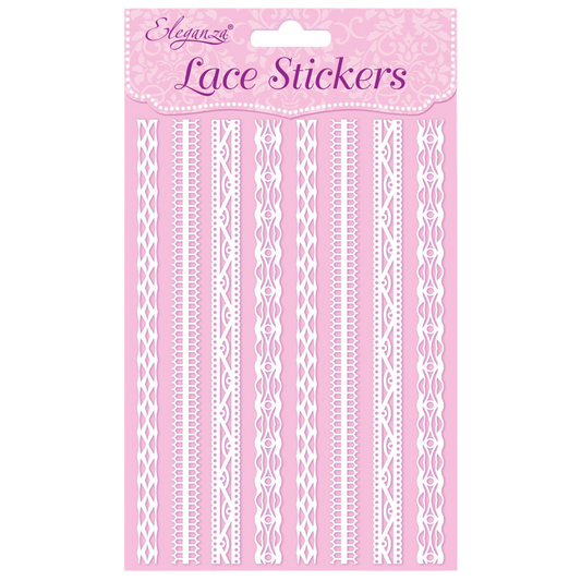 White lace effect peel off border stickers for card making scrapbook crafts