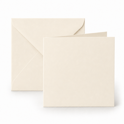 Ivory 5 x 5 square card blank with matching envelope