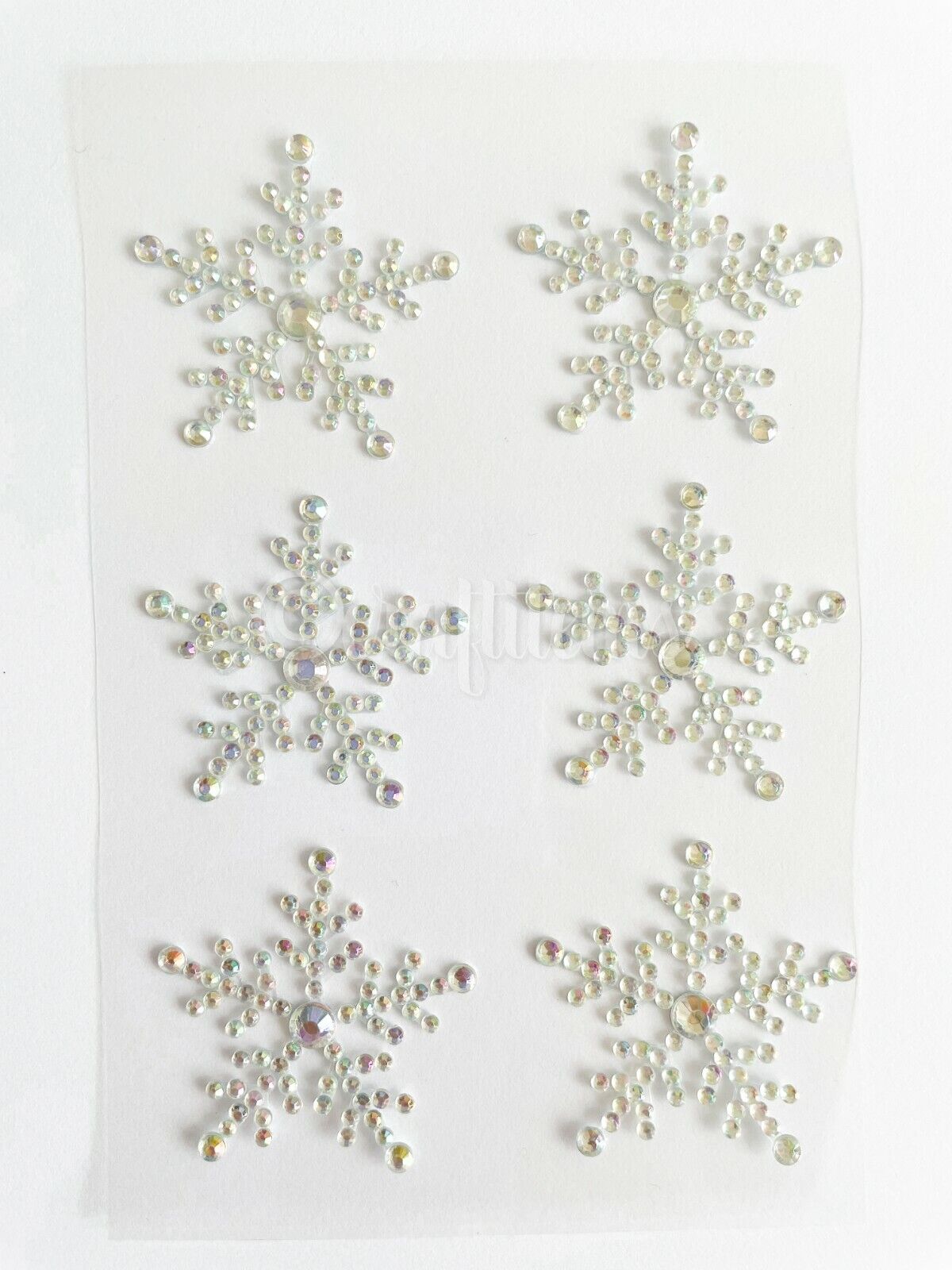 Stick on AB clear snowflakes stickers for Christmas card making