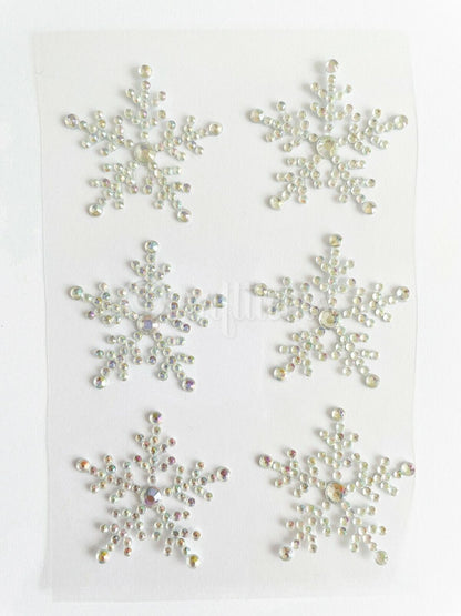 Stick on AB clear snowflakes stickers for Christmas card making