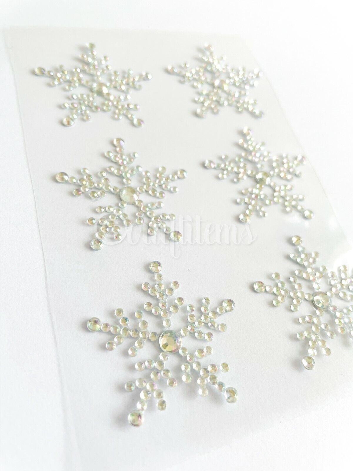 Self adheeive stick on sparkly snowflake stickers for Christmas card making