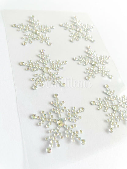 Self adheeive stick on sparkly snowflake stickers for Christmas card making