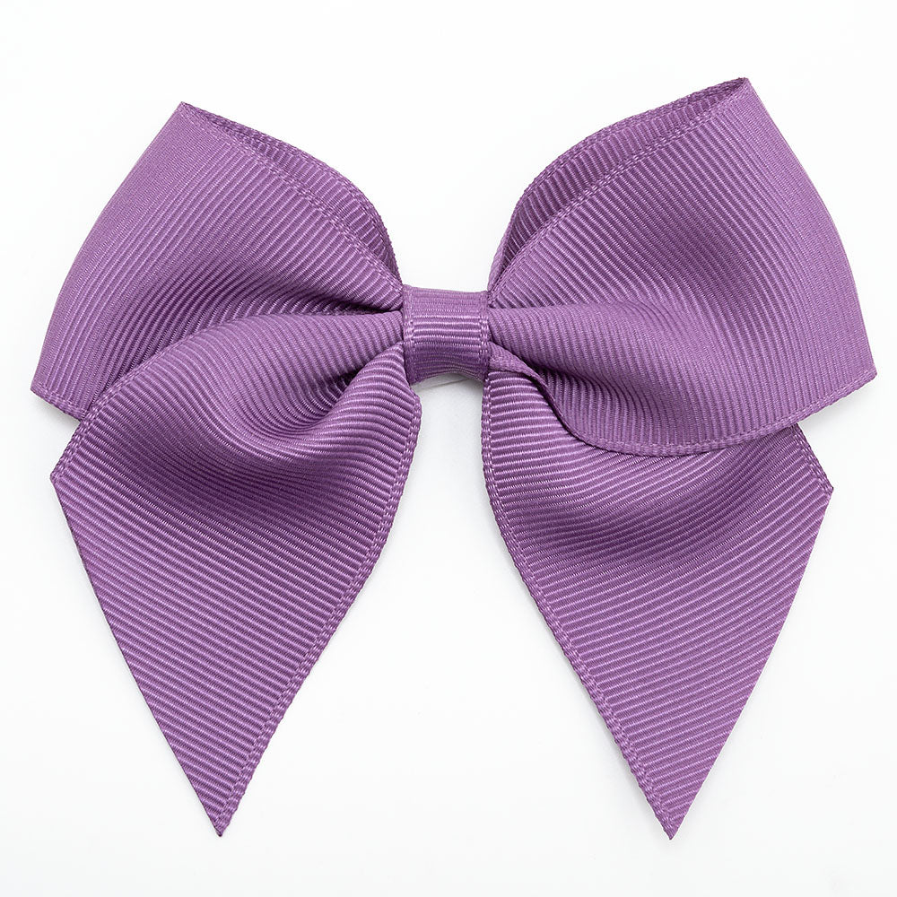 Amethyst 10cm self-adhesive grosgrain ribbon bow on a white background