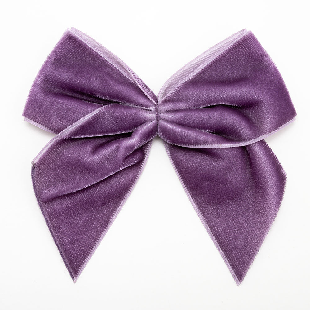Amethyst 10cm large self-adhesive velvet ribbon bow on a white background