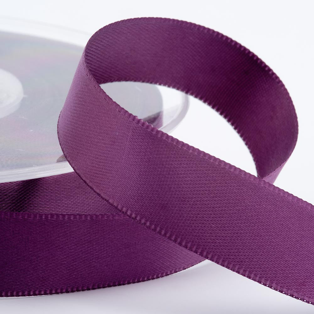 Amethyst double-sided satin ribbon available in widths from 3mm to 50mm